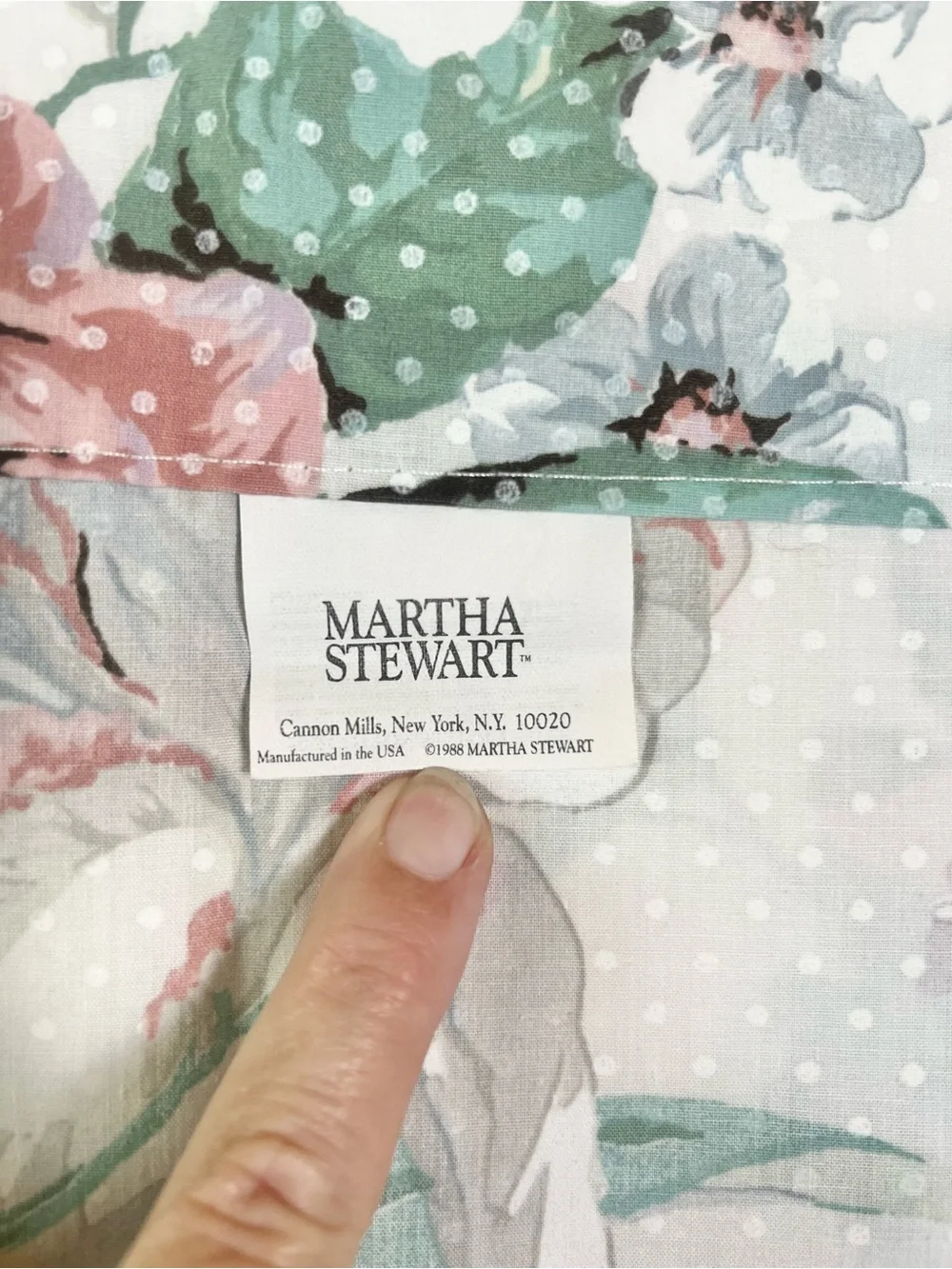 Vtg 1988 Martha Stewart Rose Floral Dotted Window Curtain Blouson Valance 88x25